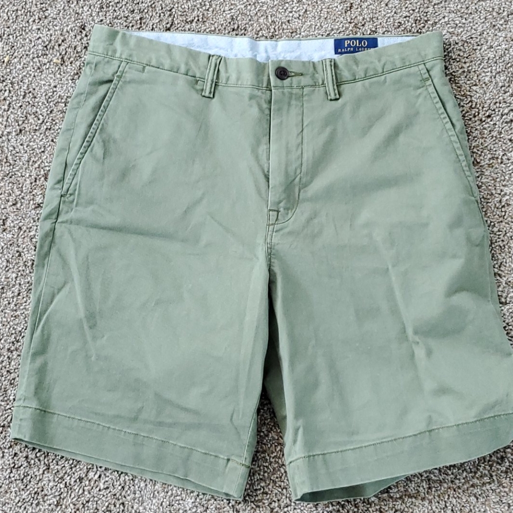 Green polo shorts